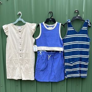 Girls Summer Rompers Tank Top & Skirt 4-Piece Bundle Size XL